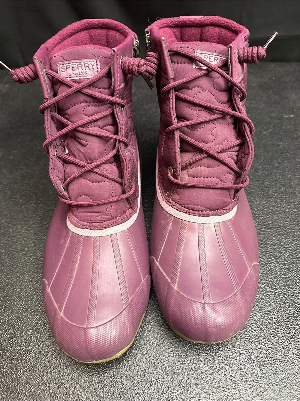 Sperry Saltwater duck boots  Plum Lace-Up Waterproof Winter Boot 11